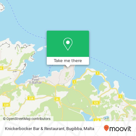 Knickerbocker Bar & Restaurant, Bugibba map