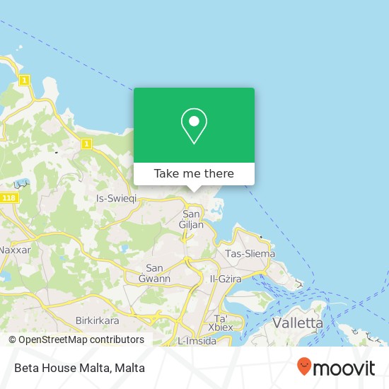 Beta House Malta map