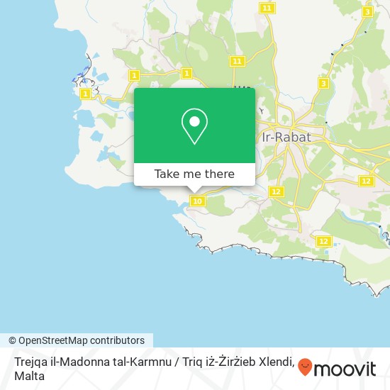 Trejqa il-Madonna tal-Karmnu / Triq iż-Żirżieb Xlendi map