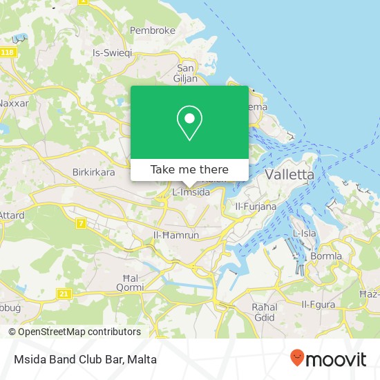 Msida Band Club Bar map