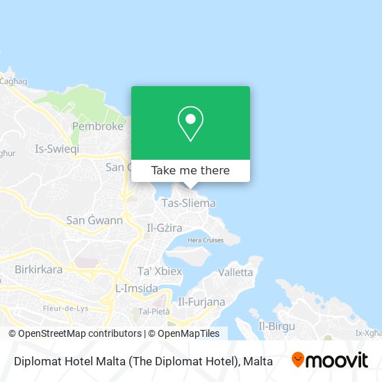 Diplomat Hotel Malta (The Diplomat Hotel) map