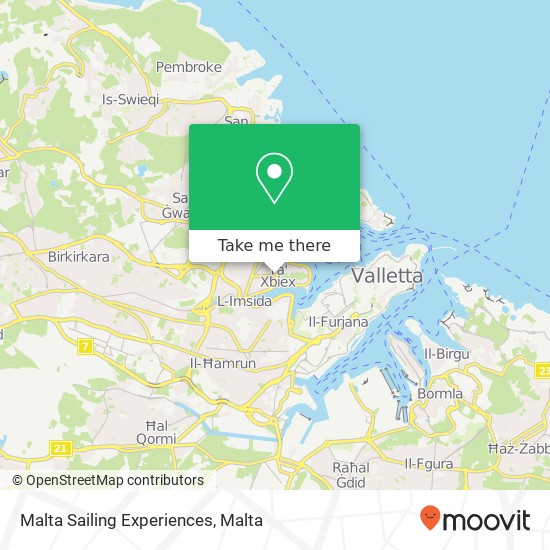 Malta Sailing Experiences map