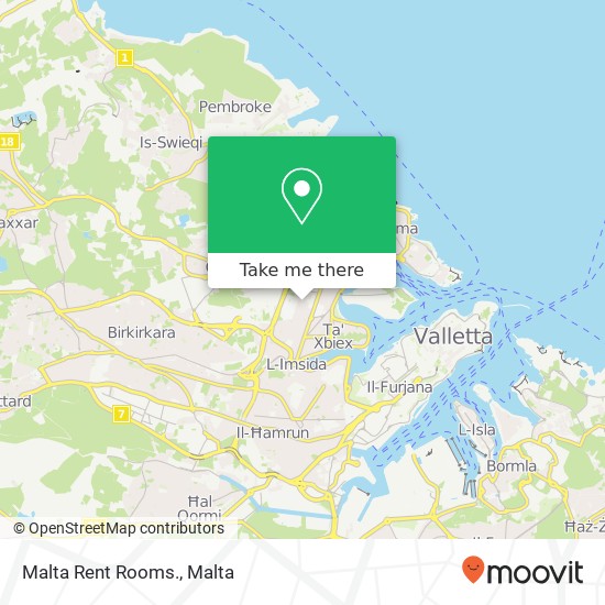Malta Rent Rooms. map