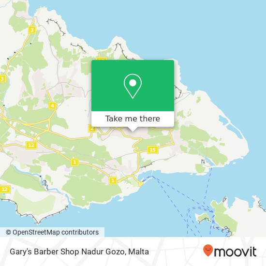 Gary's Barber Shop Nadur Gozo map