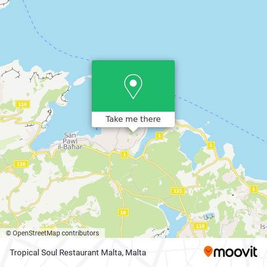 Tropical Soul Restaurant Malta map