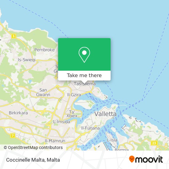 Coccinelle Malta map