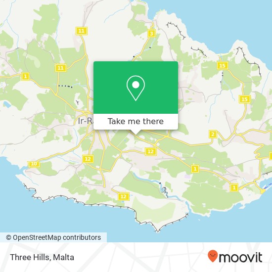 Three Hills map
