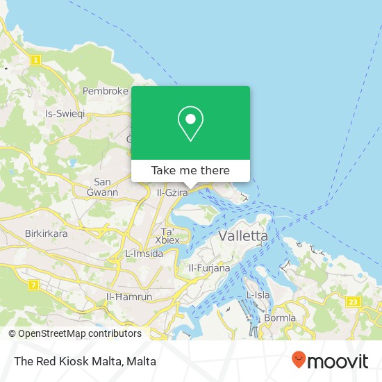 The Red Kiosk Malta map