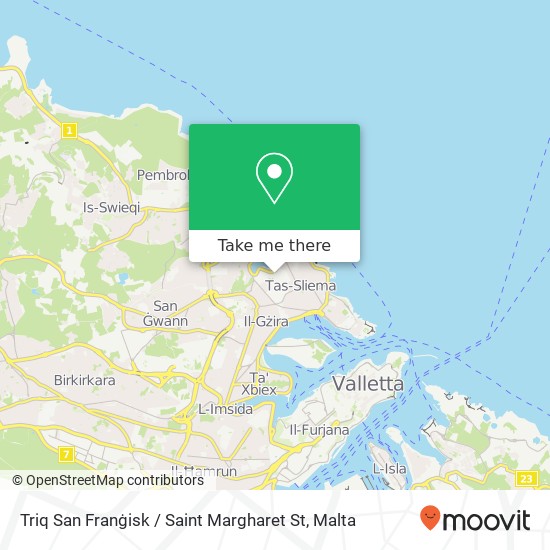 Triq San Franġisk / Saint Margharet St map