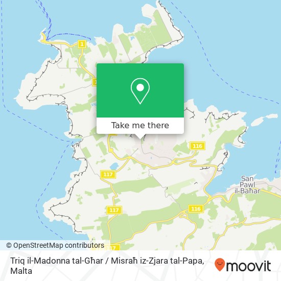 Triq il-Madonna tal-Għar / Misraħ iz-Zjara tal-Papa map