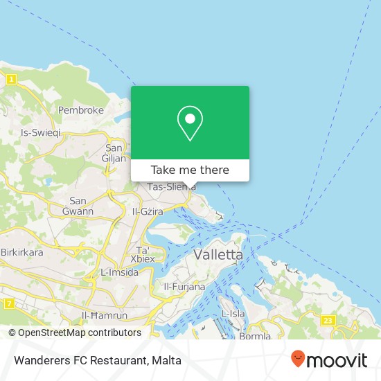 Wanderers FC Restaurant map