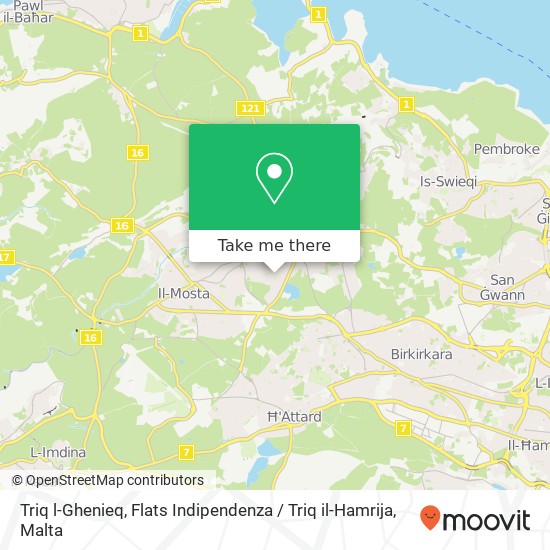 Triq l-Ghenieq, Flats Indipendenza / Triq il-Hamrija map
