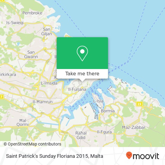 Saint Patrick's Sunday Floriana 2015 map