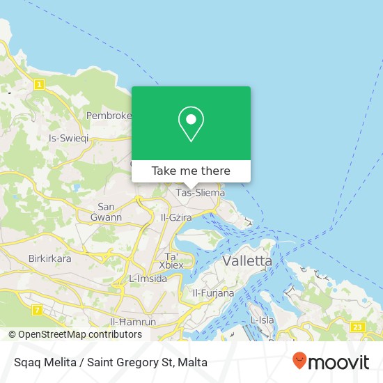 Sqaq Melita / Saint Gregory St map