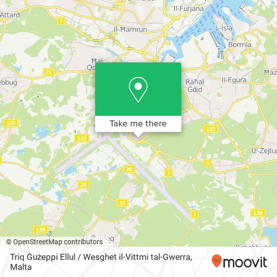 Triq Ġużeppi Ellul / Wesghet il-Vittmi tal-Gwerra map