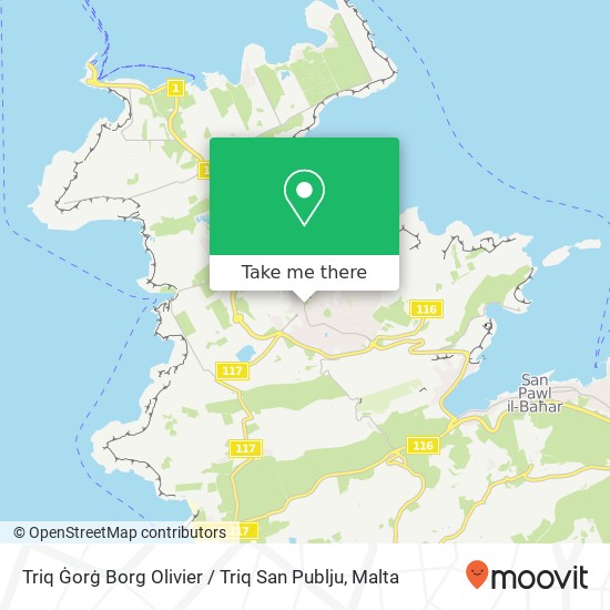 Triq Ġorġ Borg Olivier / Triq San Publju map