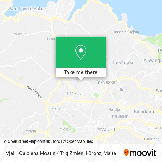 Vjal il-Qalbiena Mostin / Triq Żmien il-Bronż map