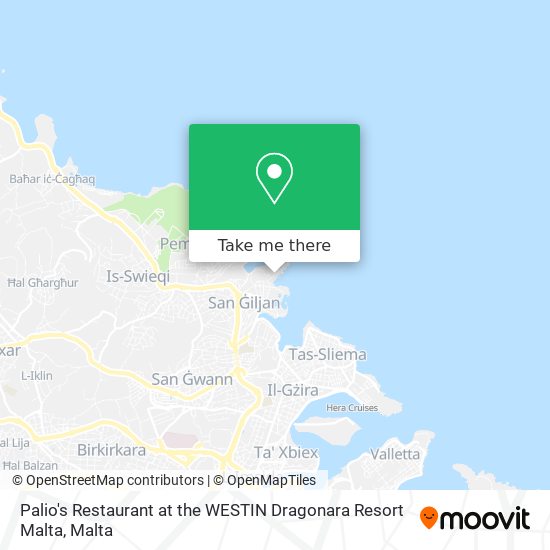 Palio's Restaurant at the WESTIN Dragonara Resort Malta map