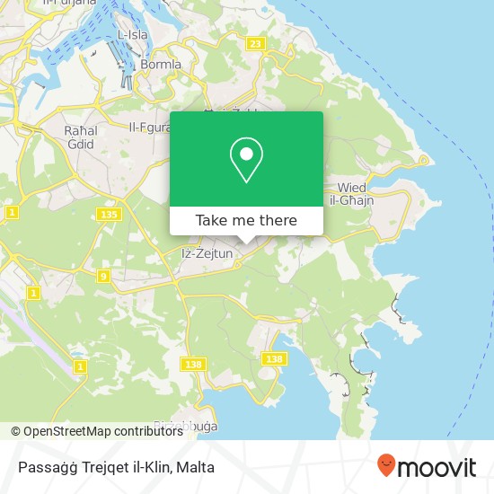 Passaġġ Trejqet il-Klin map