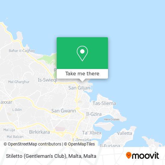 Stiletto (Gentleman's Club), Malta map