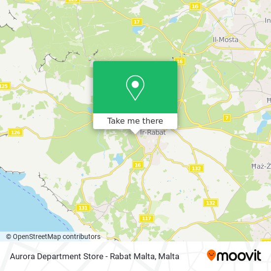 Aurora Department Store - Rabat Malta map