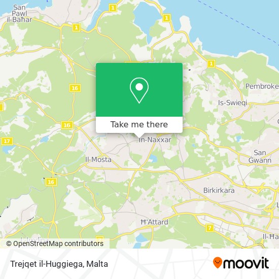 Trejqet il-Huggiega map