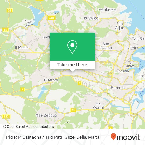 Triq P. P. Castagna / Triq Patri Ġuże' Delia map