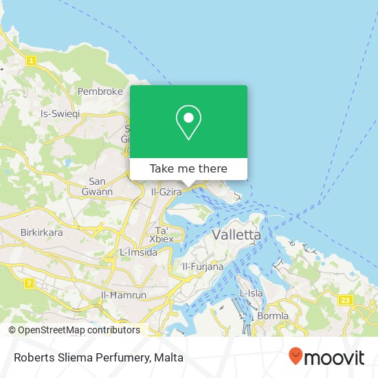 Roberts Sliema Perfumery map