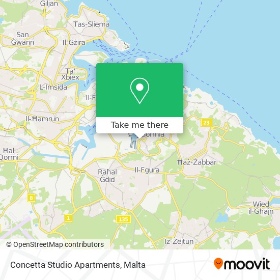 Concetta Studio Apartments map