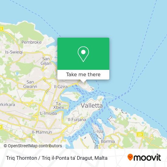 Triq Thornton / Triq il-Ponta ta' Dragut map