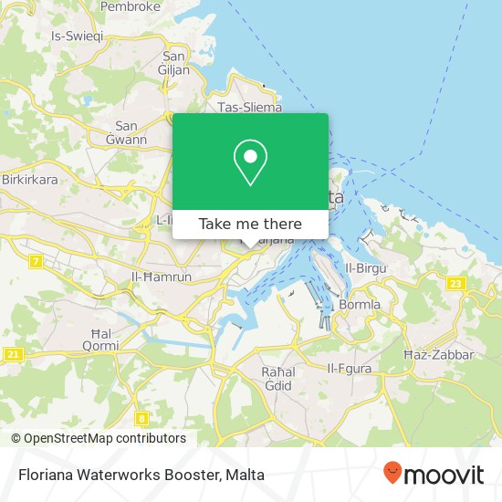 Floriana Waterworks Booster map