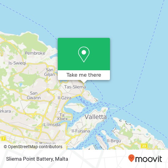 Sliema Point Battery map
