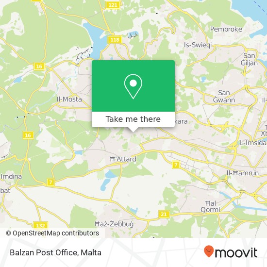 Balzan Post Office map
