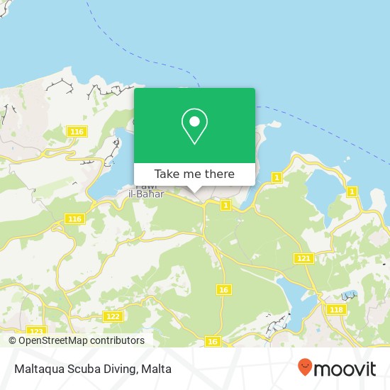 Maltaqua Scuba Diving map