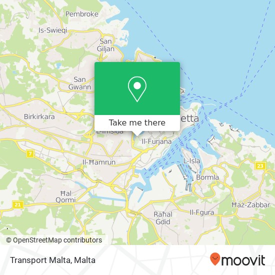 Transport Malta map