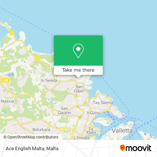 Ace English Malta map