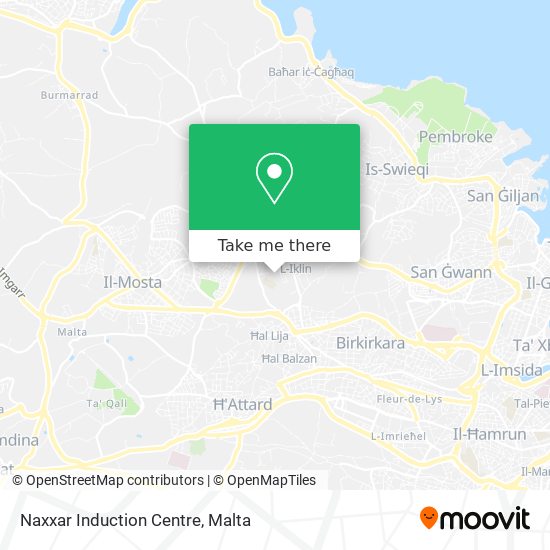 Naxxar Induction Centre map