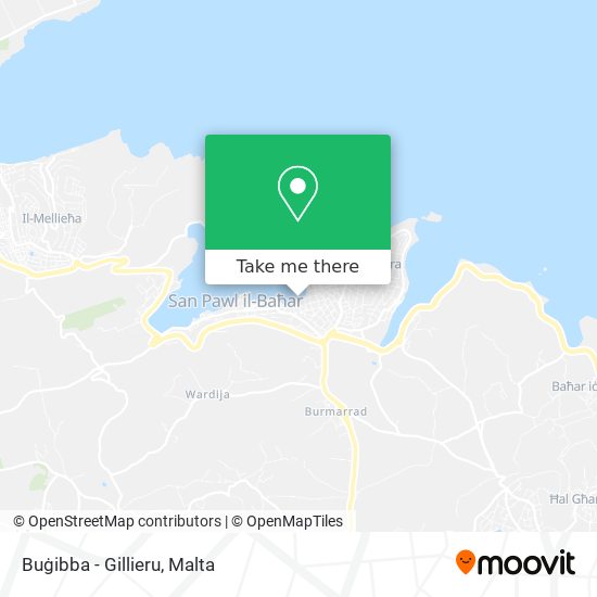 Buġibba - Gillieru map