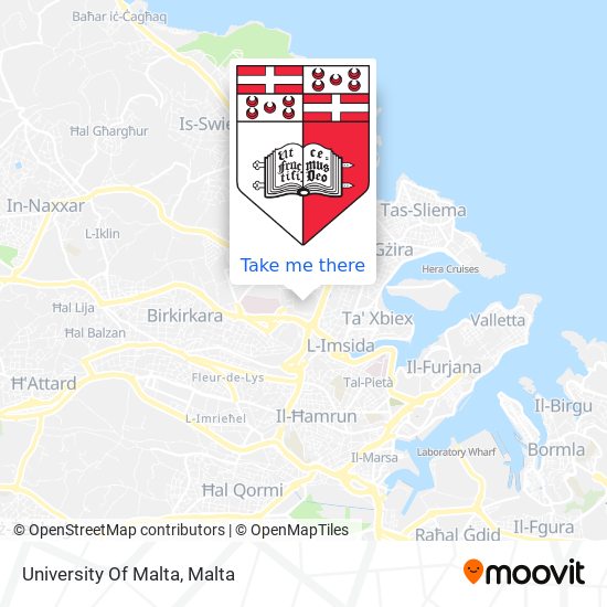 University Of Malta map