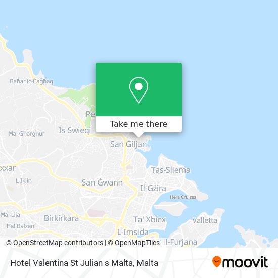 Hotel Valentina St Julian s Malta map