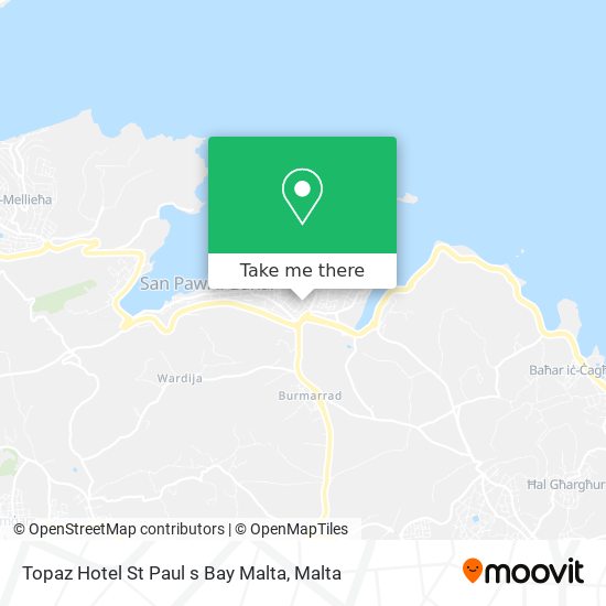 Topaz Hotel St Paul s Bay Malta map