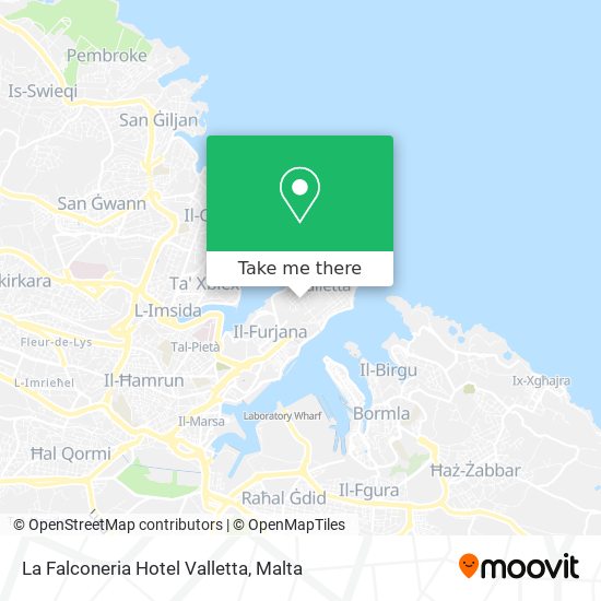 La Falconeria Hotel Valletta map
