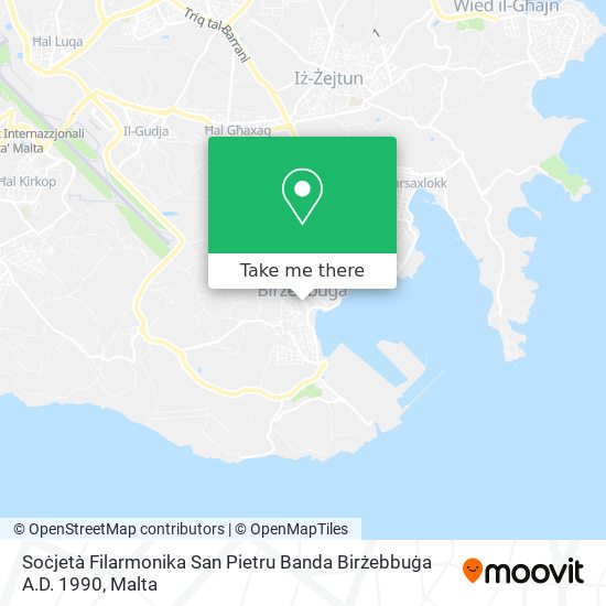 Soċjetà Filarmonika San Pietru Banda Birżebbuġa A.D. 1990 map