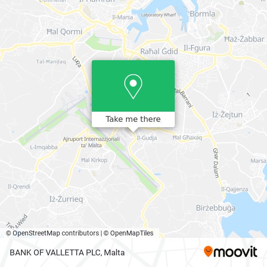 BANK OF VALLETTA PLC map