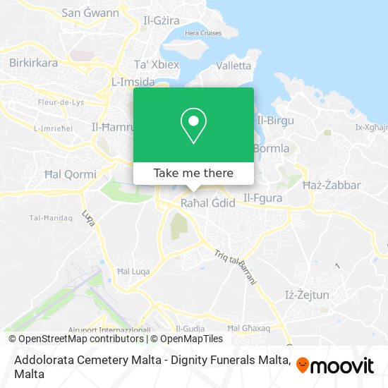 Addolorata Cemetery Malta - Dignity Funerals Malta map