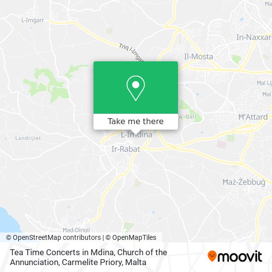 Tea Time Concerts in Mdina, Church of the Annunciation, Carmelite Priory map