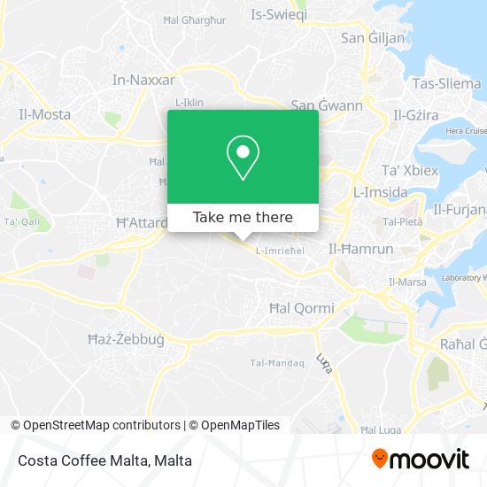 Costa Coffee Malta map