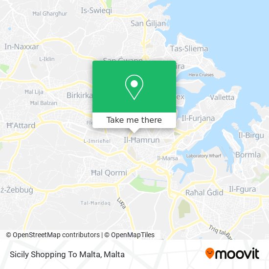 Sicily Shopping To Malta map