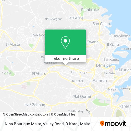 Nina Boutique Malta, Valley Road, B Kara. map