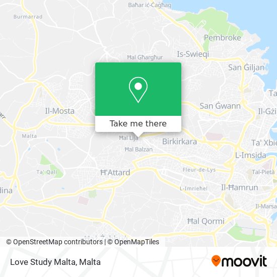 Love Study Malta map